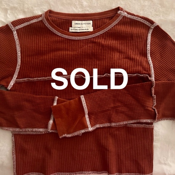 Urban Outfitters Tops - Urban Outfitters Rust Waffle Knit Top